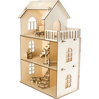 Кукольный домик Woody Кукольный дом с мебелью 2529
