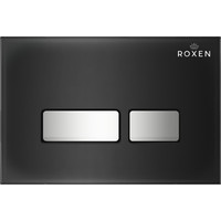 Унитаз подвесной Roxen Cube One Rimless 6 в 1 StounFix Slim 646038 (чёрное стекло)