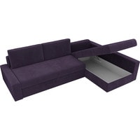 Угловой диван Лига диванов Версаль 105811 (правый, велюр, фиолетовый/бежевый)