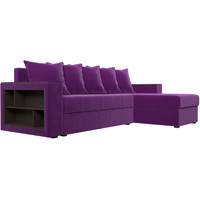 Угловой диван Лига диванов Дубай лайт правый 114171 (микровельвет фиолетовый)