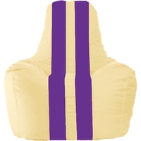 Кресло-мешок Flagman Спортинг С1.1-132 (светло-бежевый/фиолетовый)