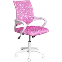 Компьютерное кресло AksHome Ricci White Kids (розовый с буквами)