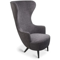 Интерьерное кресло Tom Dixon Wingback Chair BLACK Fabric B (темно-серый/черный) в Бресте