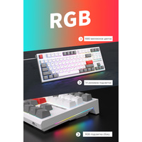 Клавиатура Royal Kludge RK-R87 RGB (белый, RK Brown)