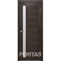 Межкомнатная дверь Portas S28 90x200 (орех шоколад, стекло мателюкс матовое)