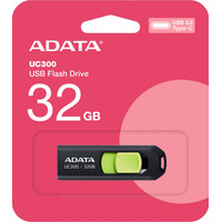 USB Flash ADATA UC300 32GB (черный/зеленый)