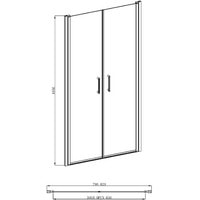 Душевая дверь Adema Nap Duo-80 (тонированное стекло)