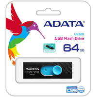 USB Flash ADATA UV320 64GB (черный/голубой)