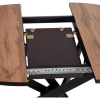 Кухонный стол TetChair Manzana 100x100+30x75 (дуб вотан/черный)