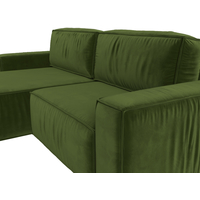 Угловой диван Лига диванов Прага классик левый (микровельвет, зеленый)