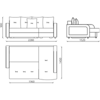 Угловой диван МинскМебель Антей угловой (комбинированный, левый, бежевый/черный)