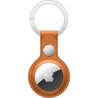 Брелок Apple кожаный для AirTag с кольцом для ключей (золотистая охра) MMFA3