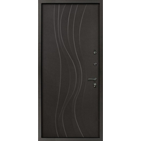 Металлическая дверь Стальная Линия Ривер для квартиры 100 (черно-серый)