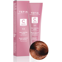 Крем-краска для волос Tefia Color Creats 6/4 (тёмный блондин медный)