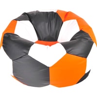 Кресло-мешок Мама рада! Мяч экокожа (черный/оранжевый/белый, XXXL, smart balls)