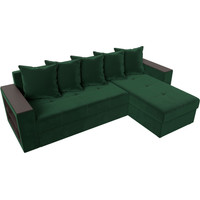 Угловой диван Лига диванов Дубай лайт правый 114150 (велюр зеленый)