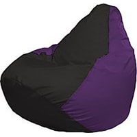 Кресло-мешок Flagman Груша Медиум Г1.1-406 (чёрный/фиолетовый)