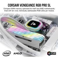Оперативная память Corsair Vengeance RGB PRO SL 2x8ГБ DDR4 3200 МГц CMH16GX4M2E3200C16W