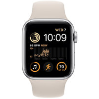 Умные часы Apple Watch SE 2 40 мм (алюминиевый корпус, серебристый/звездный свет, спортивные силиконовые ремешки S/M + M/L)