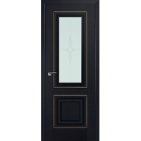 Межкомнатная дверь ProfilDoors 28U L 90x200 (черный матовый/мателюкс матовое узор золото)