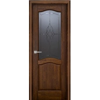 Межкомнатная дверь Vi Lario Лео м. ДО 70x200 (античный орех, мателюкс графит с фрезеровкой)