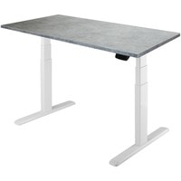 Стол для работы стоя ErgoSmart Unique Ergo Desk 1360x800x36мм (бетон Чикаго светло-серый/белый) в Бресте