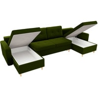 П-образный диван Лига диванов Белфаст 31558 (микровельвет, зеленый)