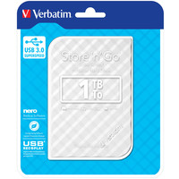 Внешний накопитель Verbatim Store 'n' Go USB 3.0 1TB Белый [53206]