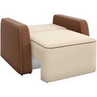 Кресло-кровать Mebelico Гермес 59345 (рогожка, бежевый/коричневый)
