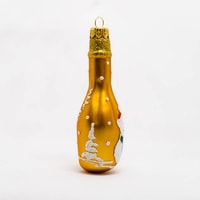 Елочная игрушка Дивный Бутылка Шампанского 190436 (оранжевый снеговик) архив
