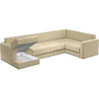 П-образный диван Mebelico Мэдисон 59244 (вельвет, бежевый/коричневый)
