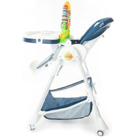 Высокий стульчик ForKiddy Podium Toys 0+ (два чехла +х/б вкладыш, синий, дуга обезьяна)