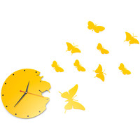 Настенные часы MALK Бабочки XXL (желтый) [1106XXL]