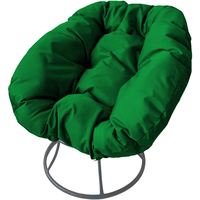 Кресло M-Group Пончик 12310304 без ротанга (серый/зеленый подушка)