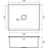Кухонная мойка GranFest Metal нержавеющая сталь AISI 304 PVD GF-5344 графит (с сифоном)
