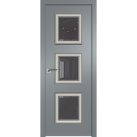 Межкомнатная дверь ProfilDoors 65SMK (кварц матовый, стекло серое, белая патина)