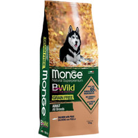 Сухой корм для собак Monge BWild Grain Free All Breeds Adult Salmon with Peas (для всех пород с лососем и горохом) 12 кг
