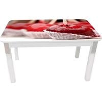 Кухонный стол Solt Рита 1с №1 (кромка белая/царга белая/ноги квадратные белые)