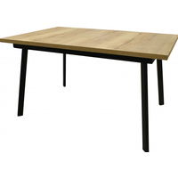 Кухонный стол Гальваник ПГ-47 140-170x90 (дуб галифакс натуральный/эмаль черный муар)