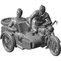 Сборная модель Звезда Советский мотоцикл М-72 с коляской и экипажем
