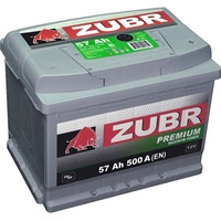 Автомобильный аккумулятор Zubr Premium (57 А/ч)