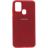 Чехол для телефона EXPERTS Soft-Touch для Samsung Galaxy M21 с LOGO (темно-красный)
