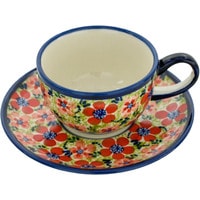 Чашка с блюдцем Boleslawiec Ceramics CUP WITH SAUCER -DU-205 883883S/DU-205/1