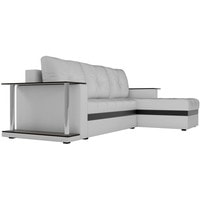 Угловой диван Craftmebel Атланта М угловой 2 стола (боннель, правый, белая экокожа)