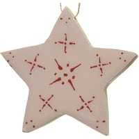 Елочная игрушка Albero Di Natale Звезда 1х8х1 см 556127-4 (белый/красный)