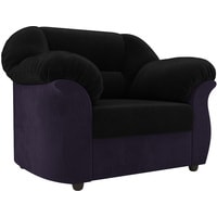 Интерьерное кресло Лига диванов Карнелла 105835 (велюр, черный/фиолетовый)