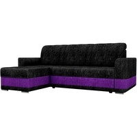 Угловой диван Mebelico Честер 61110 (левый, велюр, черный/фиолетовый)