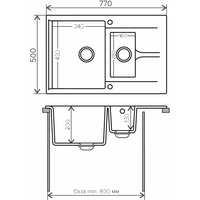 Кухонная мойка Polygran Brig-770 (черный 16)