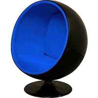 Интерьерное кресло Gut Geschaft Шар (астра-велюр, черный/синий)