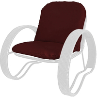 Кресло M-Group Фасоль 12370102 (белый ротанг/бордовая подушка)